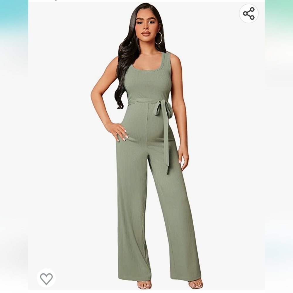 Maternity mint green jumpsuit